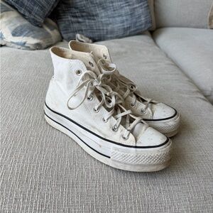 Converse White High-Top Platform Sneakers